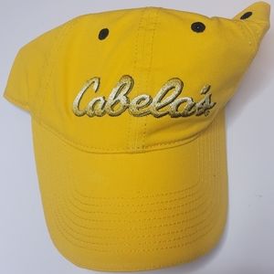 Yellow Cabela's Hat With White/silver Writing New